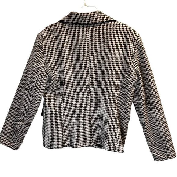 Danillo Women's Houndstooth Long Sleeve Blazer Jacket Sz 8 Black Brown Career - Picture 12 of 12